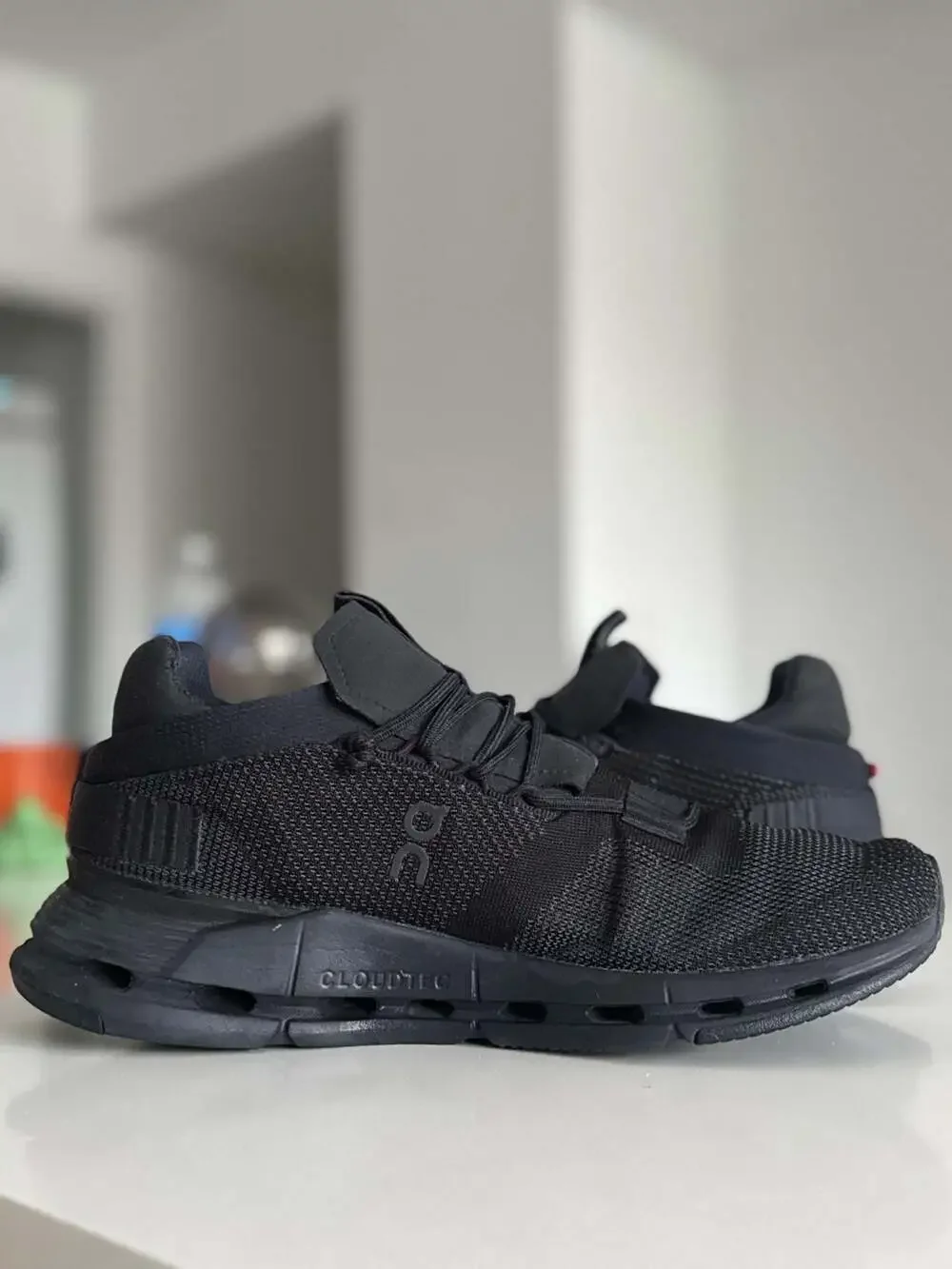 On Cloudnova 'Black Eclipse' All Black Men's Running Shoes